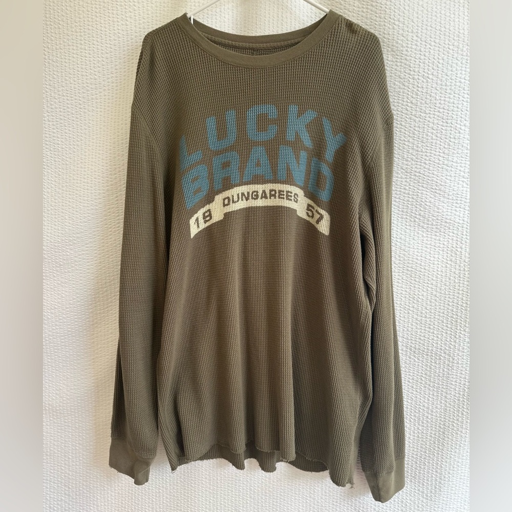 Lucky Brand Men’s Vintage Inspired Green Long Sleeve Thermal Shirt Size: XXL
